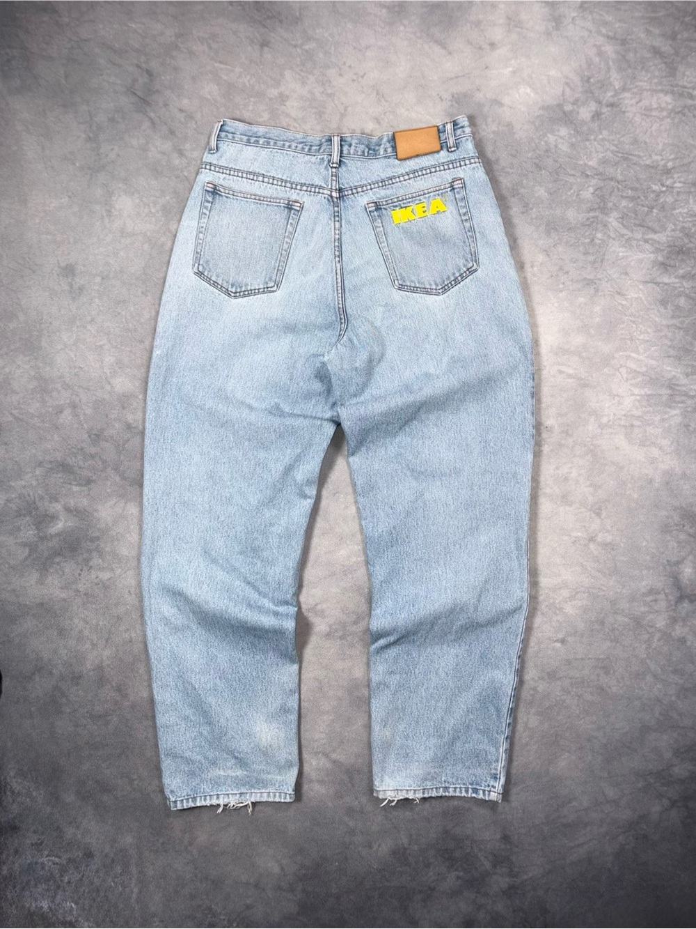 VINTAGE IKEA 90s Y2K Grunge Distressed Washed Punk Wide Leg Baggy Jeans Rare